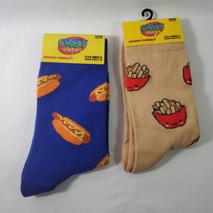 Crazy Socks Mens Hot Dog French Fries
